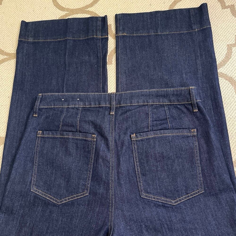Chico’s Trouser Jean Wide Leg Dark Wash Jeans, size US 12/ Chicos size 2 - Picture 2 of 13